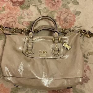 Coach Madison shimmer leather tote/satchel